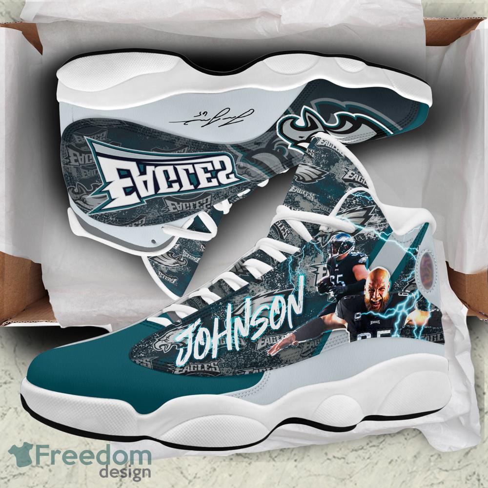 Philadelphia Eagles Lane Johnson Air Jordan 13 Shoes For Men Women Product Photo 2