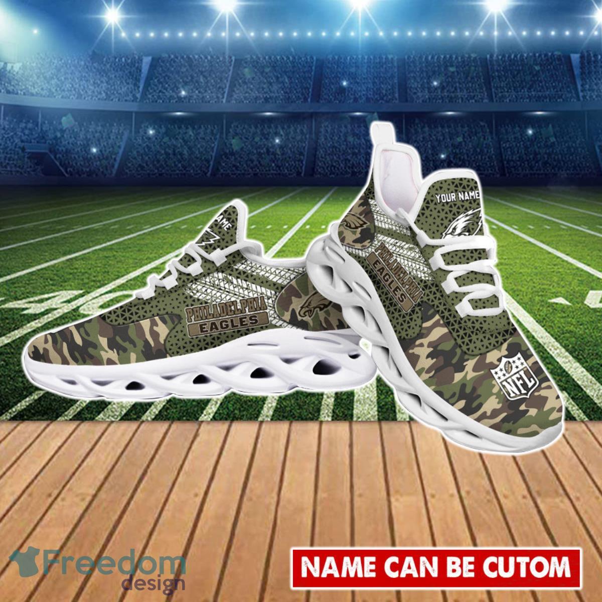 NFL Philadelphia Eagles Custom Name Green Black Max Soul Shoes