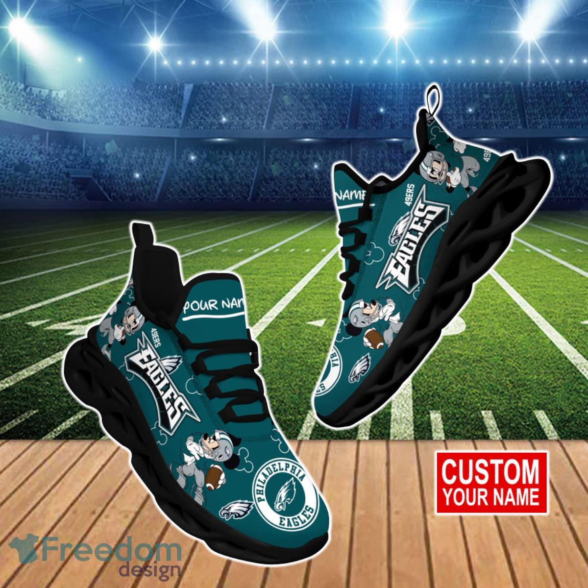Custom Name Philadelphia Eagles NFL Logo Custom Max Soul Shoes