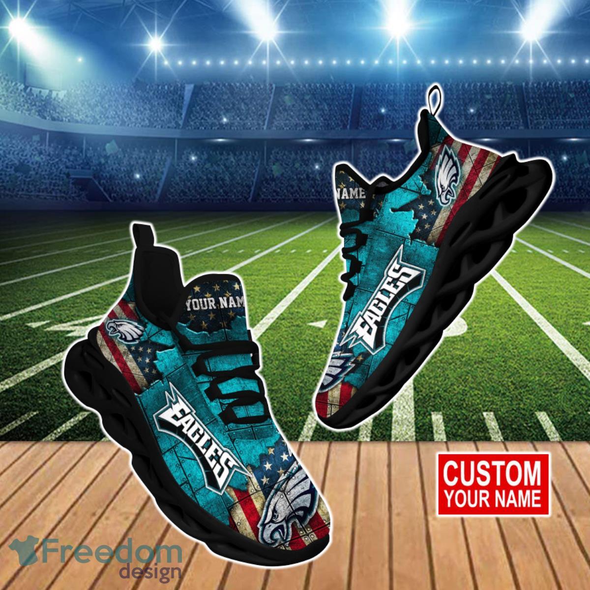 Philadelphia Eagles Personalized Name NFL Max Soul Shoes Men And