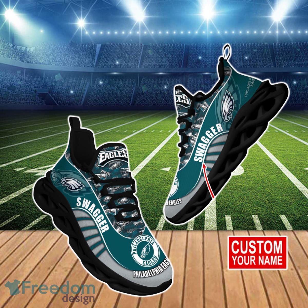 Philadelphia Eagles NFL Clunky Max Soul Shoes Custom Name Product Photo 1