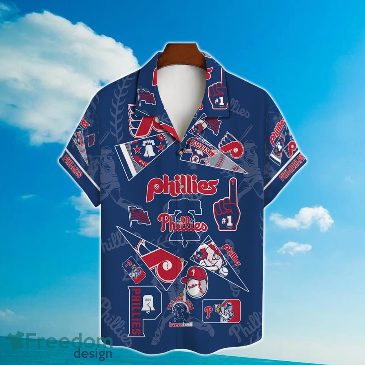 Philadelphia Phillies Hawaiian Shirt SGA XL MLB Blue