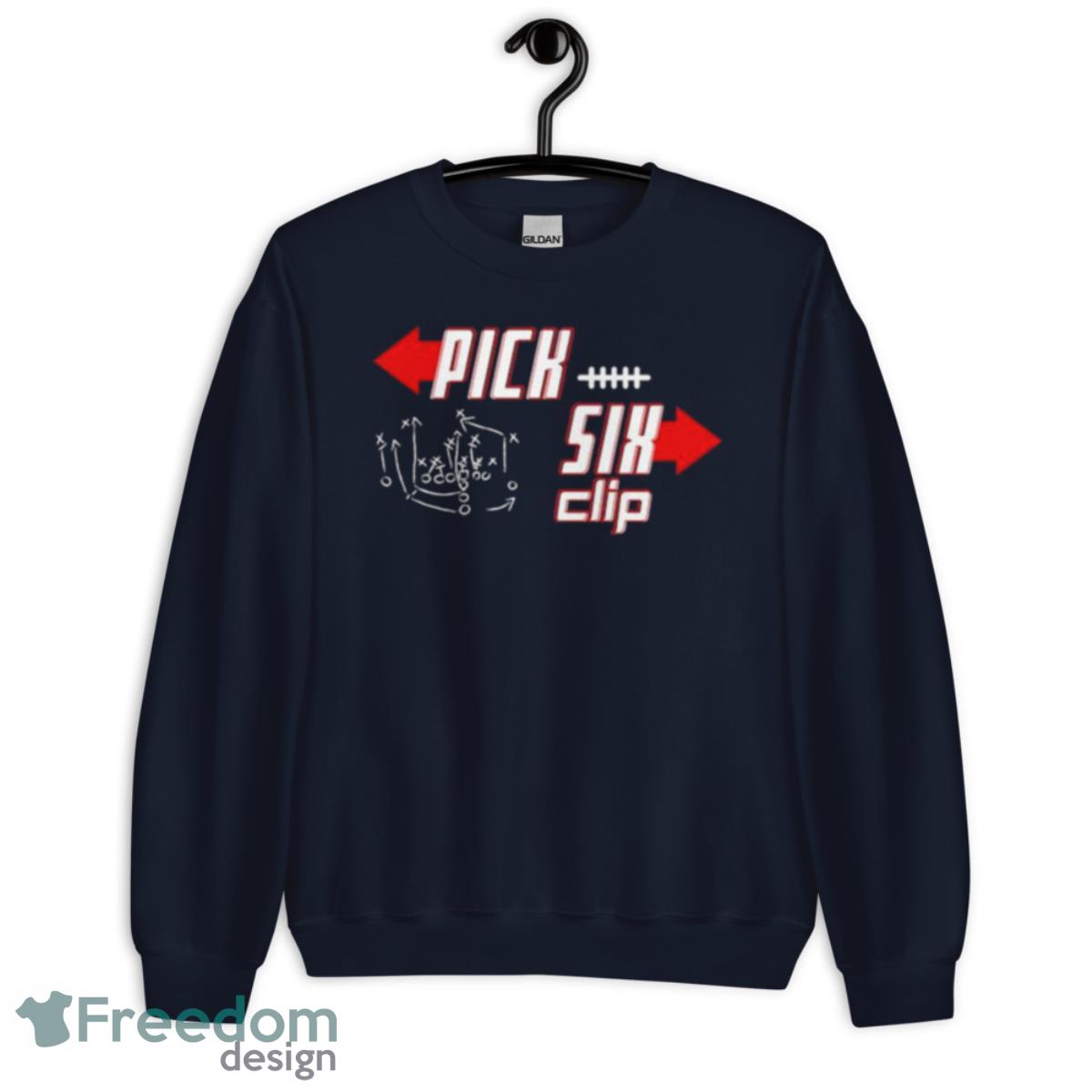 Pick Six Clip Shirt - Unisex Crewneck Sweatshirt-1