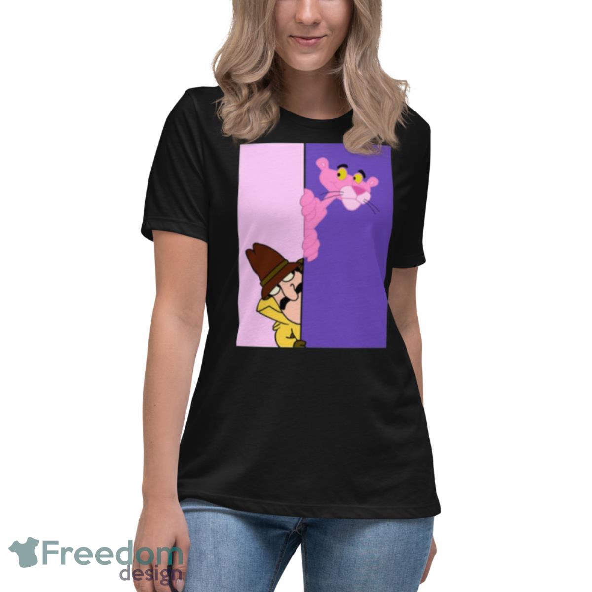 Pink Panther Graphic Cartoon Shirt - Womens Relaxed Short Sleeve Jersey Tee Pink Panther Graphic Cartoon Shirt - Womens Relaxed Short Sleeve Jersey Tee