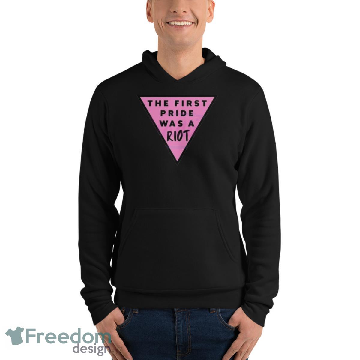 Pink Triangle Pride The First Pride Was A Riot Shirt - Unisex Fleece Pullover Hoodie Pink Triangle Pride The First Pride Was A Riot Shirt - Unisex Fleece Pullover Hoodie
