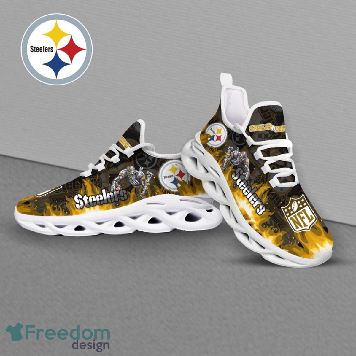 Pittsburgh Steelers NFL Clunky Sneakers Max Soul Shoes - Growkoc