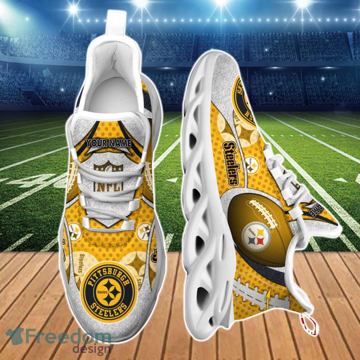 Pittsburgh Steelers NFL Clunky Sneakers Max Soul Shoes - Growkoc