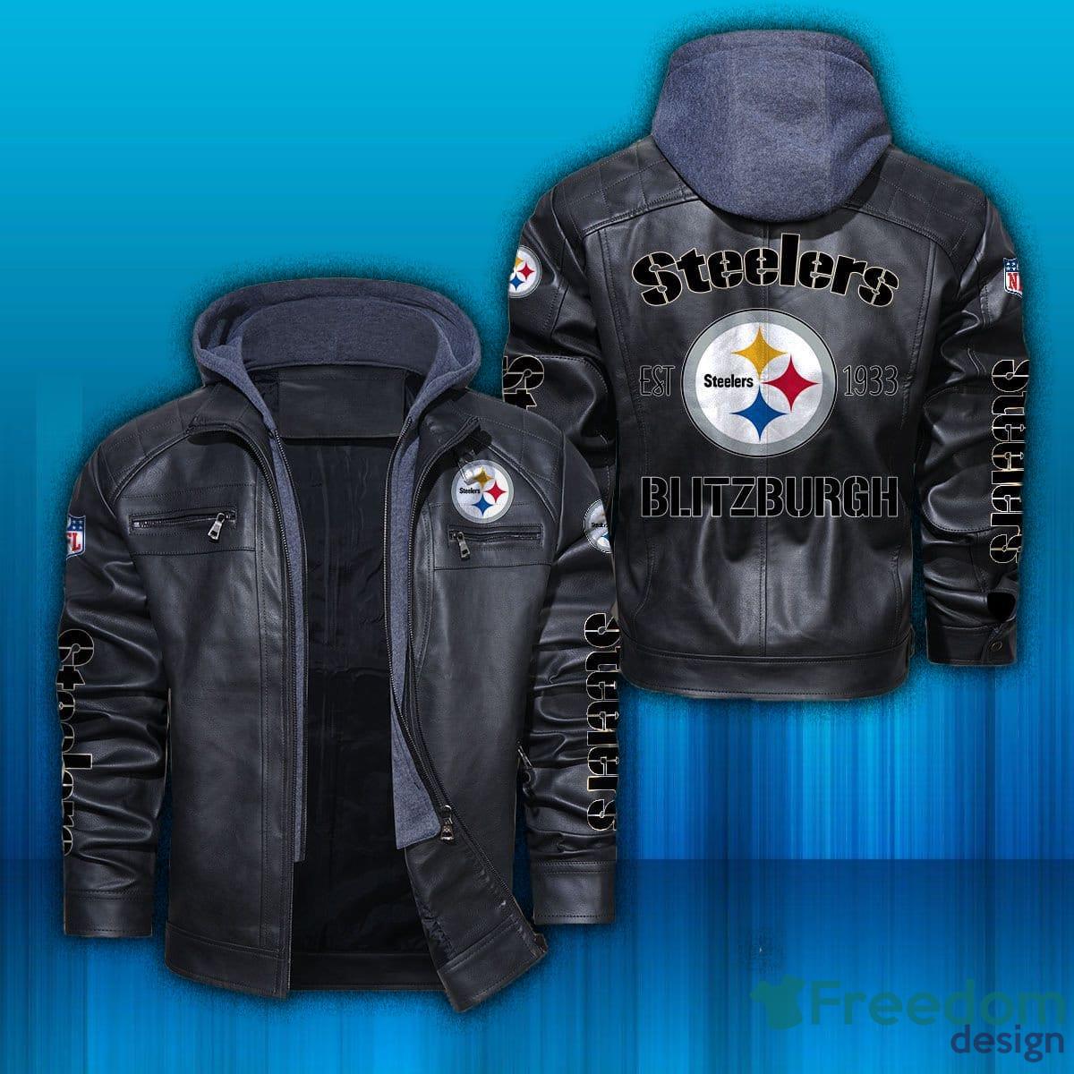 NFL Pittsburgh Steelers Design 9 Logo Black And Brown Leather Jacket For  Fans - Freedomdesign