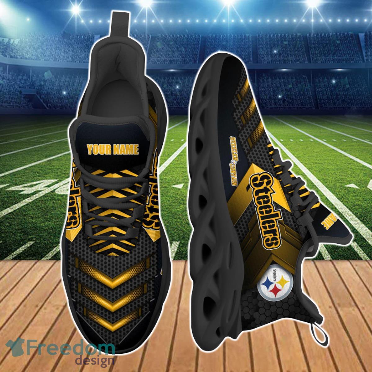 Pittsburgh Steelers NFL Max Soul Shoes Custom Name Product Photo 2