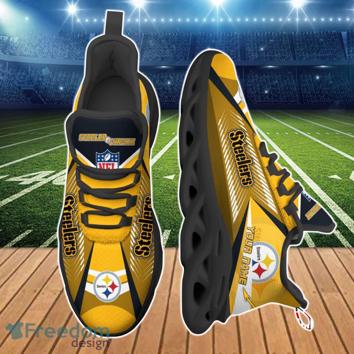 Pittsburgh Steelers NFL Max Soul Shoes Custom Name Best Gift For Fans Product Photo 2