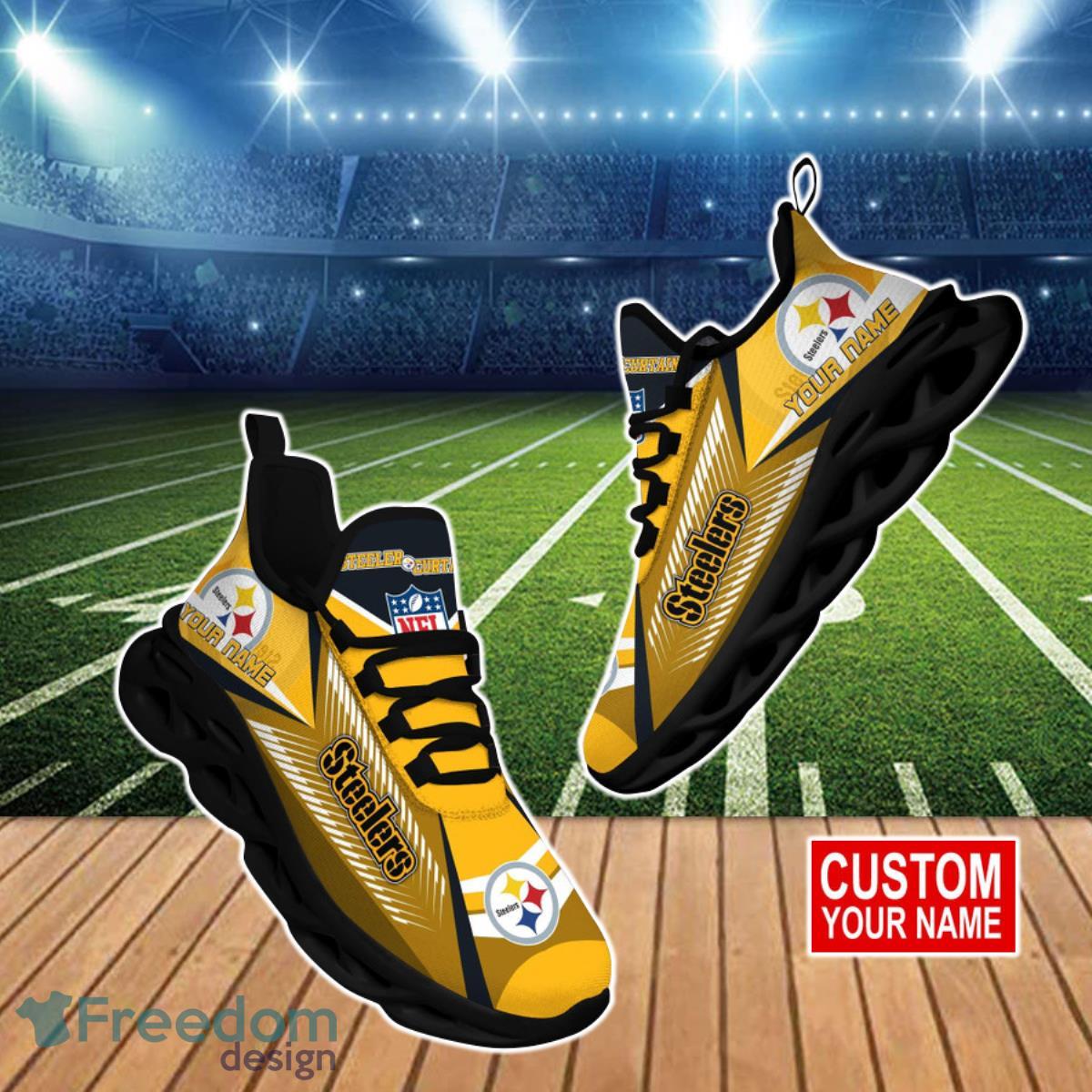 Pittsburgh Steelers NFL Max Soul Shoes Custom Name Best Gift For Fans Product Photo 1