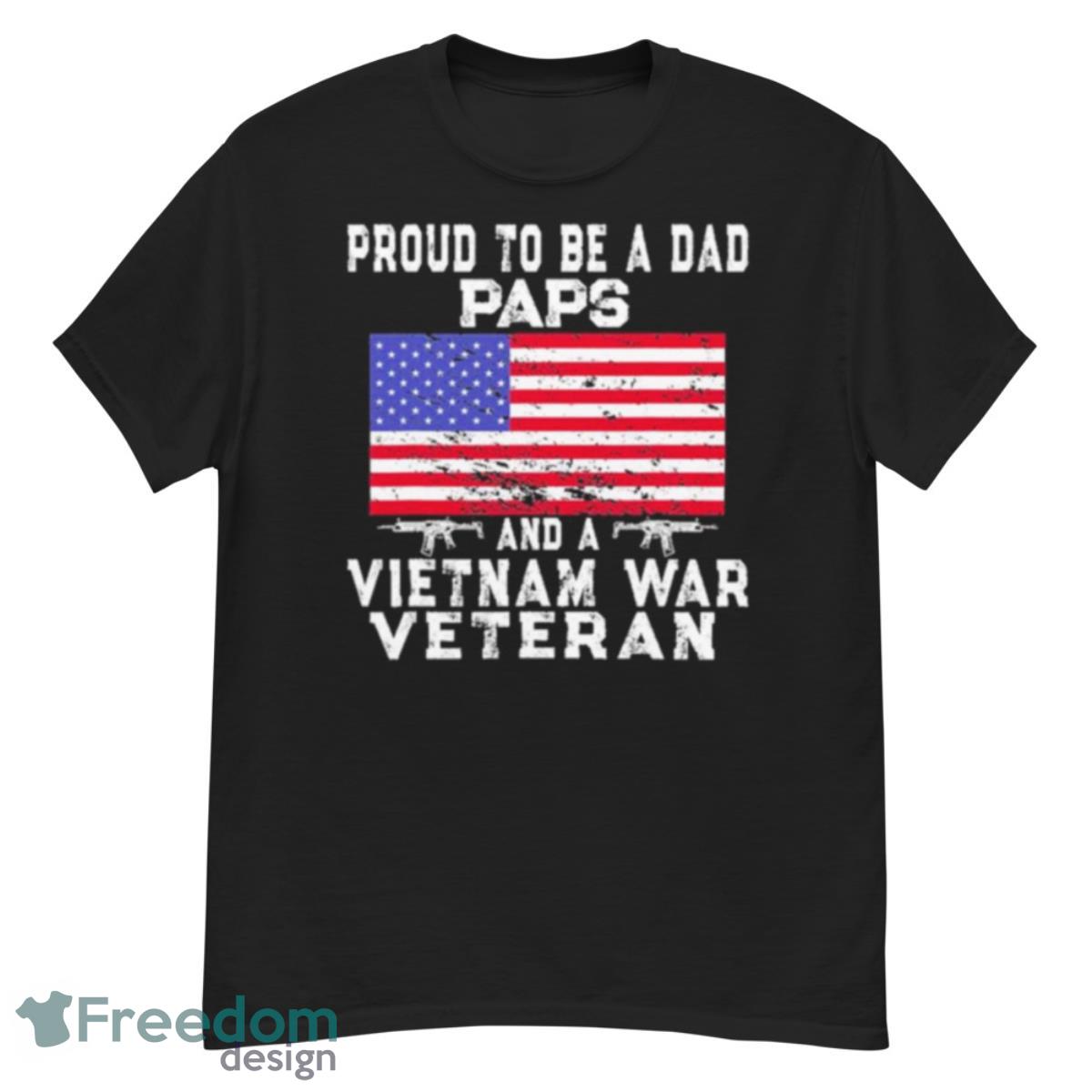 Proud Dad Paps Vietnam Veteran Retro Us Flag Grandpa Shirt - G500 Men’s Classic T-Shirt