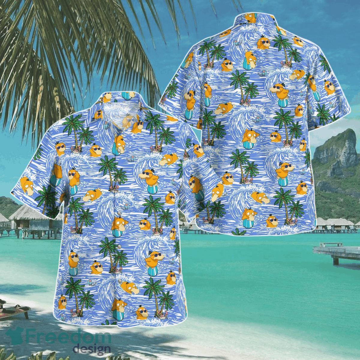 Psyduck Surffing Hawaiian Shirt Aloha Shirt For Men Women Product Photo 1