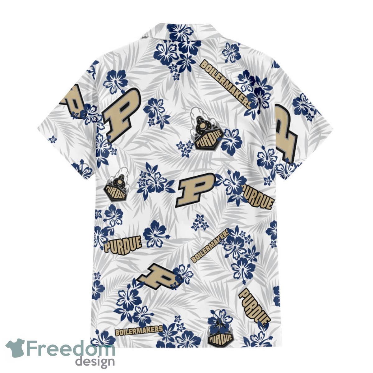 Purdue University Floral Hawaiian Shirt For Men And Women Product Photo 2