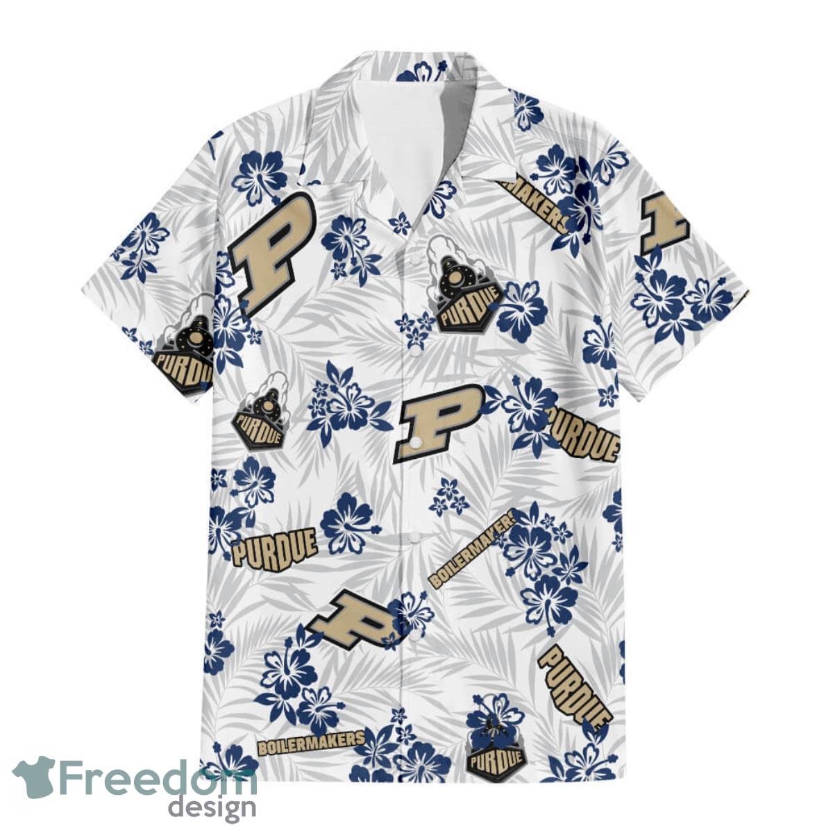 Purdue University Floral Hawaiian Shirt For Men And Women Product Photo 1