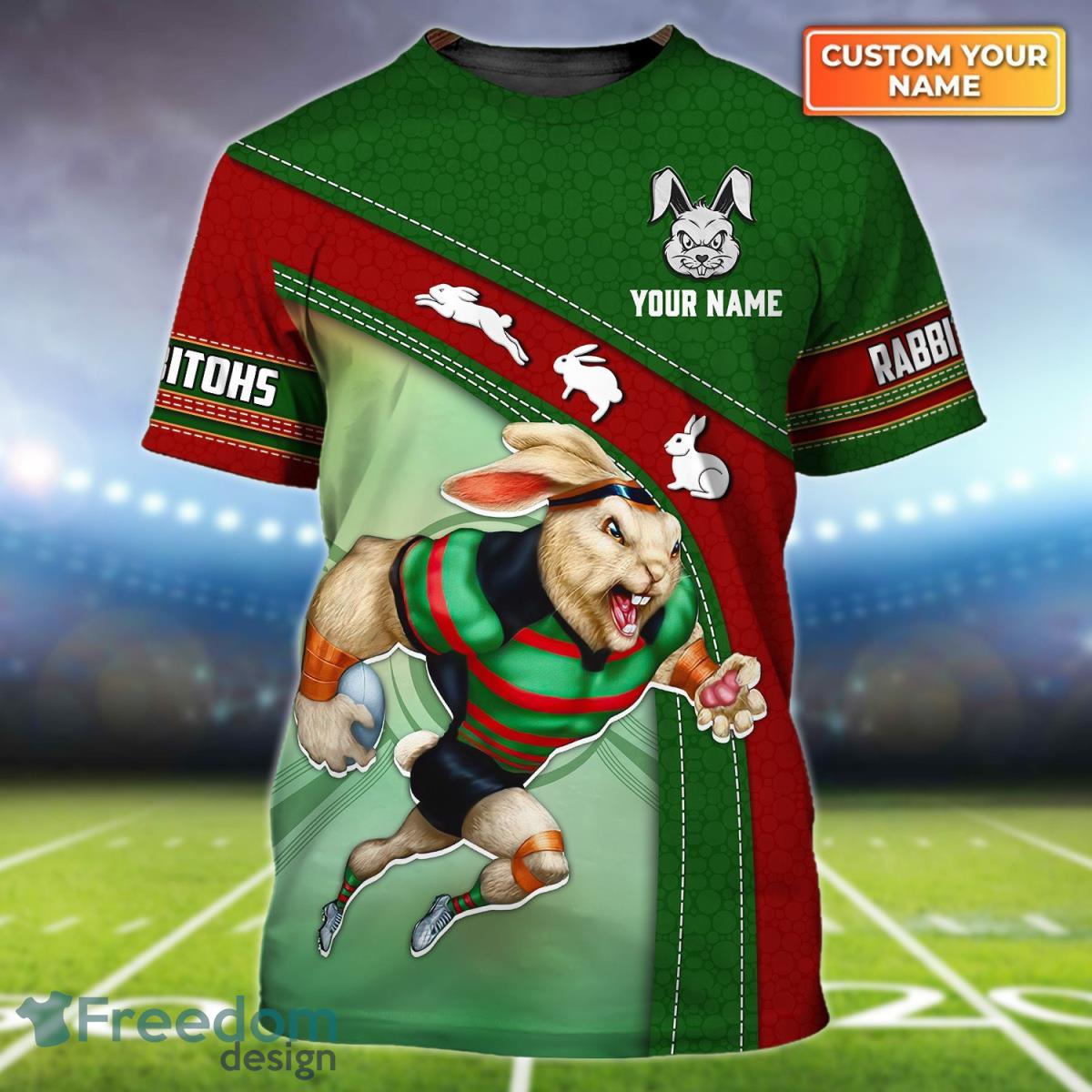 Rabbitohs Fans Personalized Name 3D Tshirt Product Photo 1