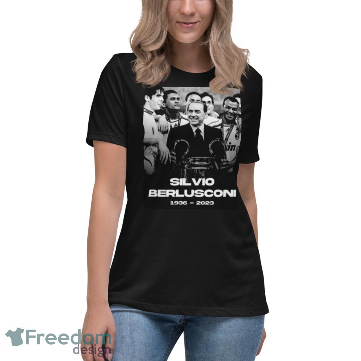 RIP Silvio Berlusconi 1936 2023 T Shirt - Womens Relaxed Short Sleeve Jersey Tee RIP Silvio Berlusconi 1936 2023 T Shirt - Womens Relaxed Short Sleeve Jersey Tee