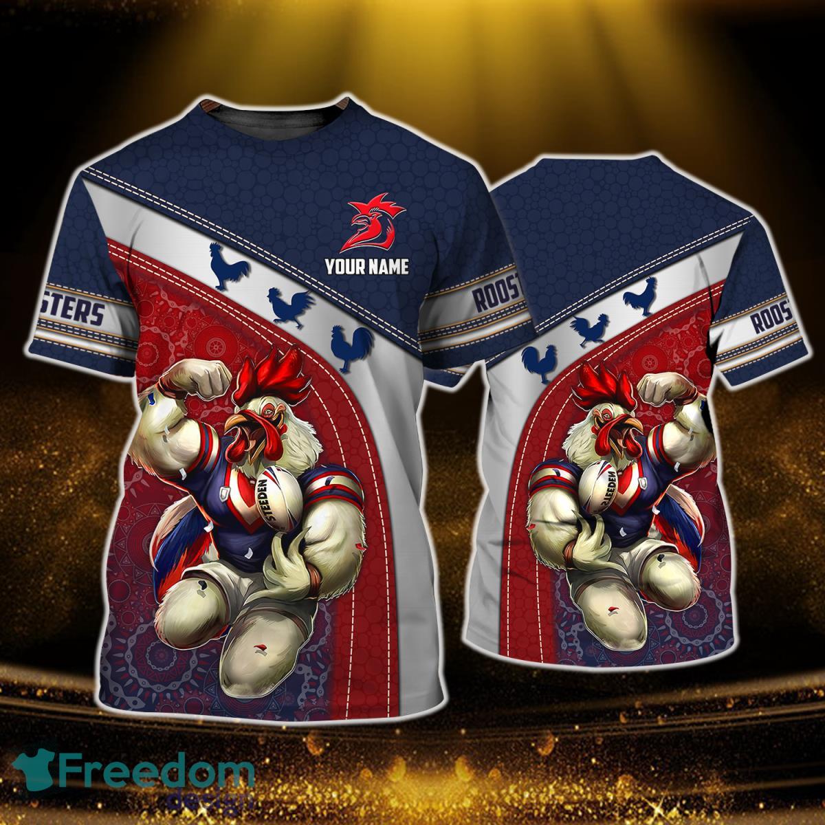 Roosters Fans Personalized Name 3D Tshirt Product Photo 2