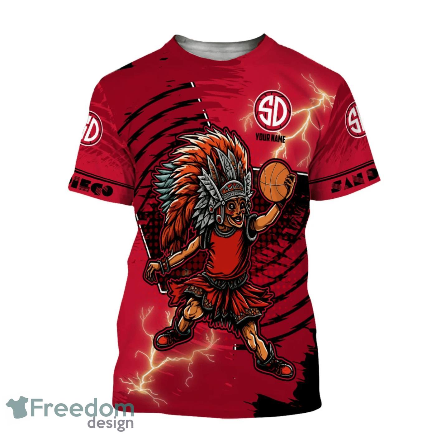 San Diego State Aztecs Basketball Team Custom Name 3D Shirt Product Photo 2