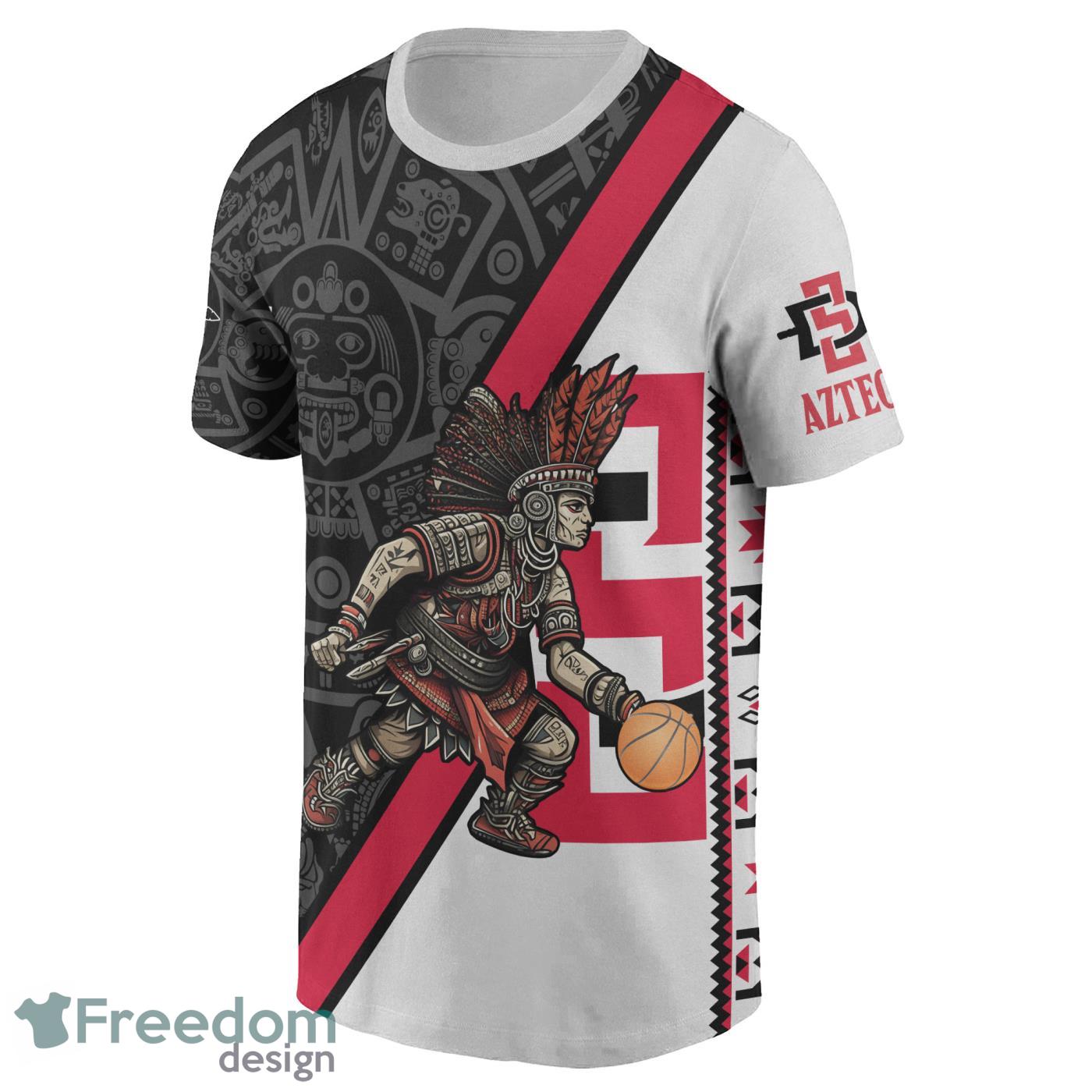 San Diego State Aztecs Mens Basketball Vintage Pattern Print 3D Shirt Product Photo 2