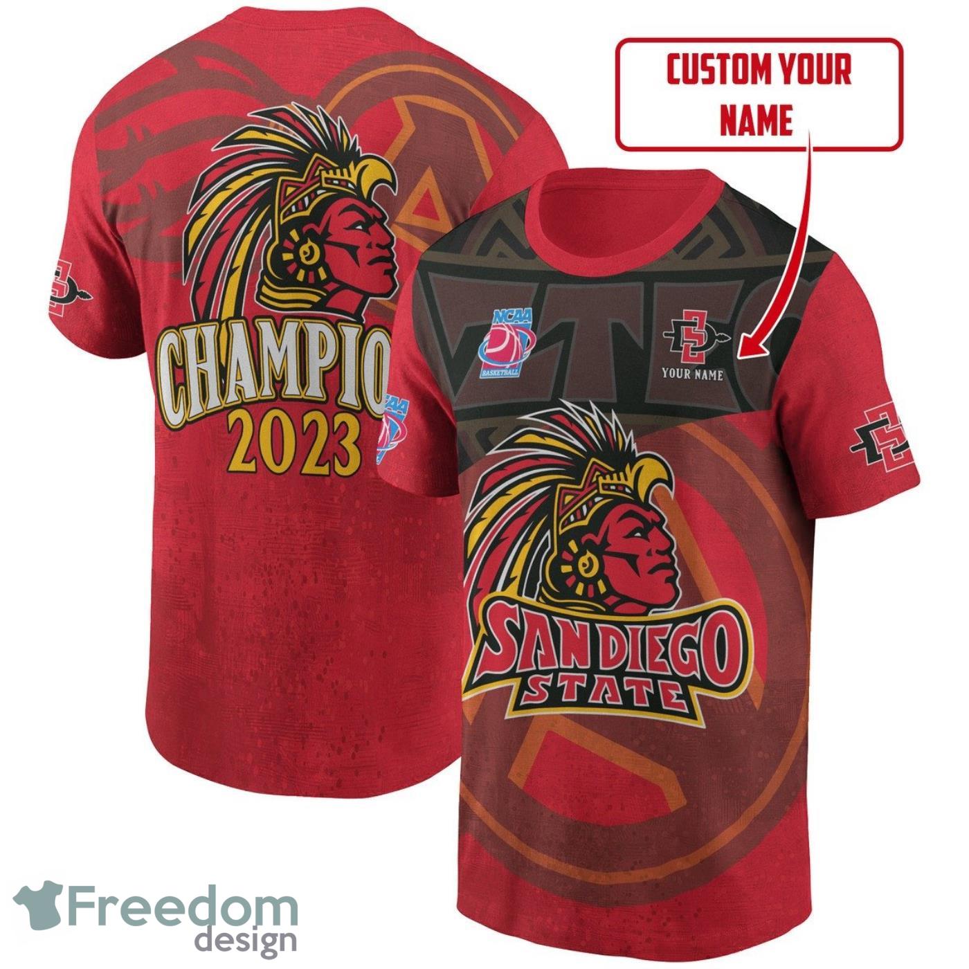 San Diego State Aztecs National Collegiate Athletic Association 2023 Unisex Custom Name 3D Shirt Product Photo 1