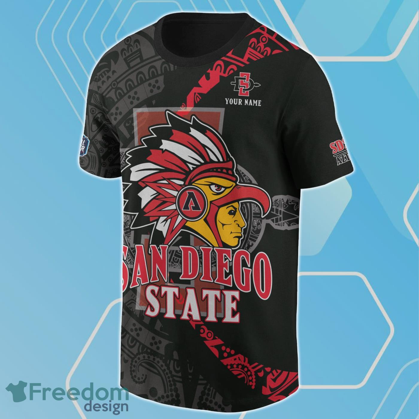 San Diego State Aztecs National Collegiate Athletic Association 2023 Unisex Personalized 3D Shirt Product Photo 2