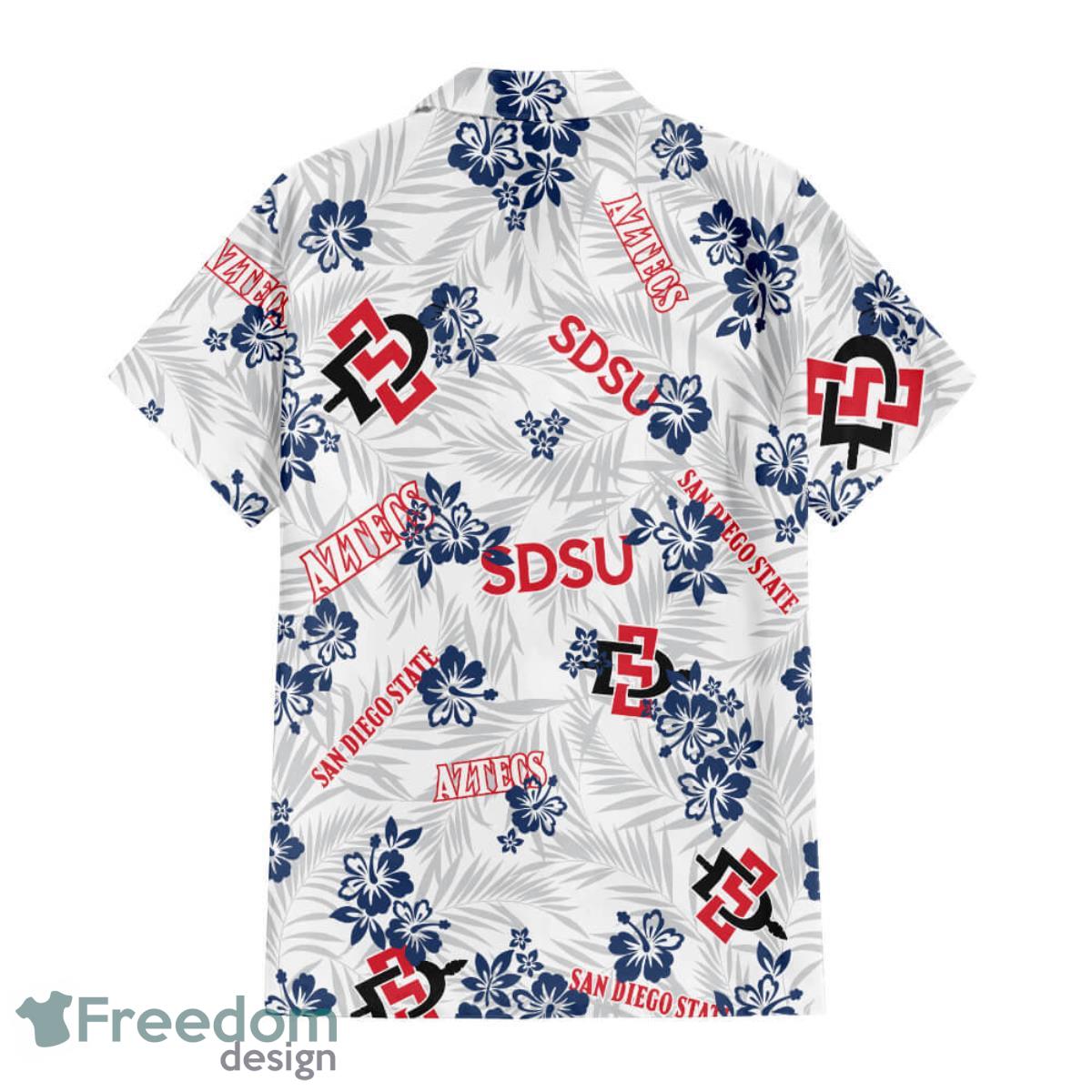 San Diego State University Floral Hawaiian Shirt For Men And Women Product Photo 2