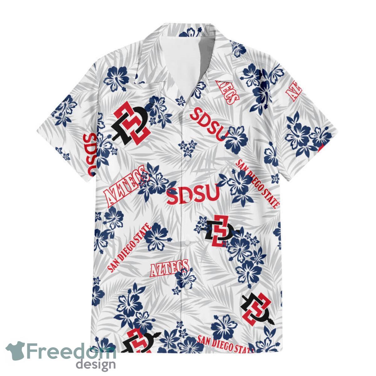 San Diego State University Floral Hawaiian Shirt For Men And Women Product Photo 1