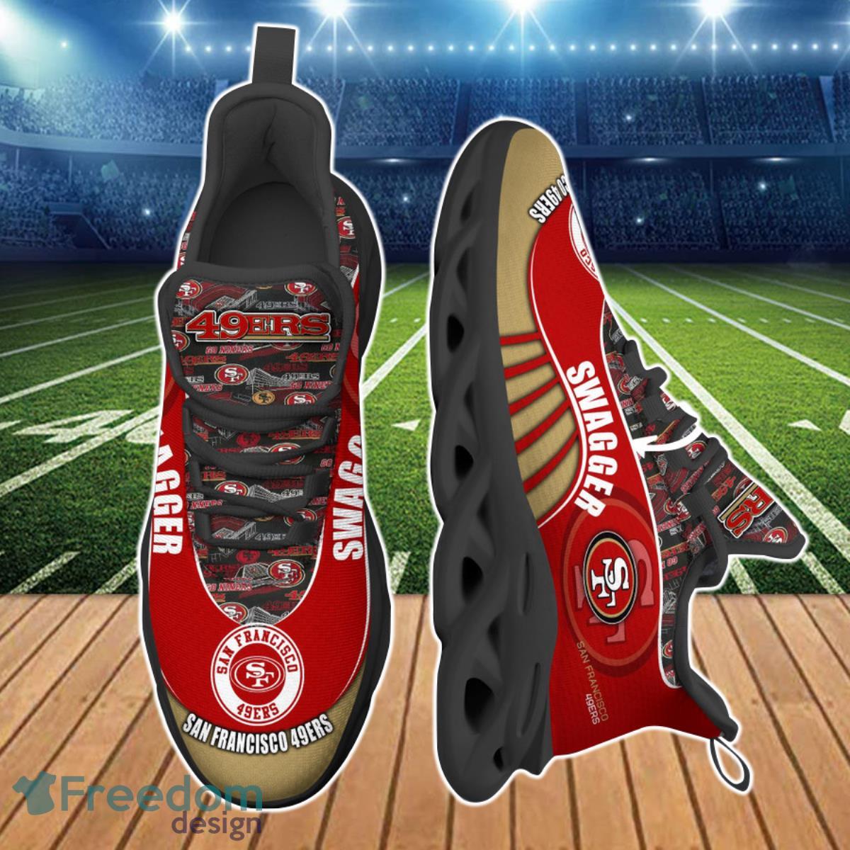 San Francisco 49ers NFL Clunky Max Soul Shoes Custom Name Product Photo 2