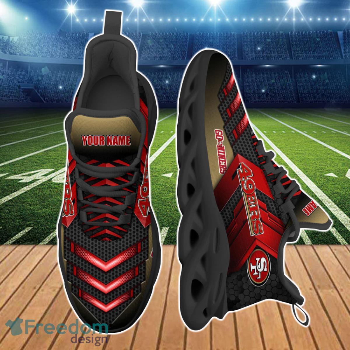 San Francisco 49ers NFL Max Soul Shoes Custom Name Product Photo 2