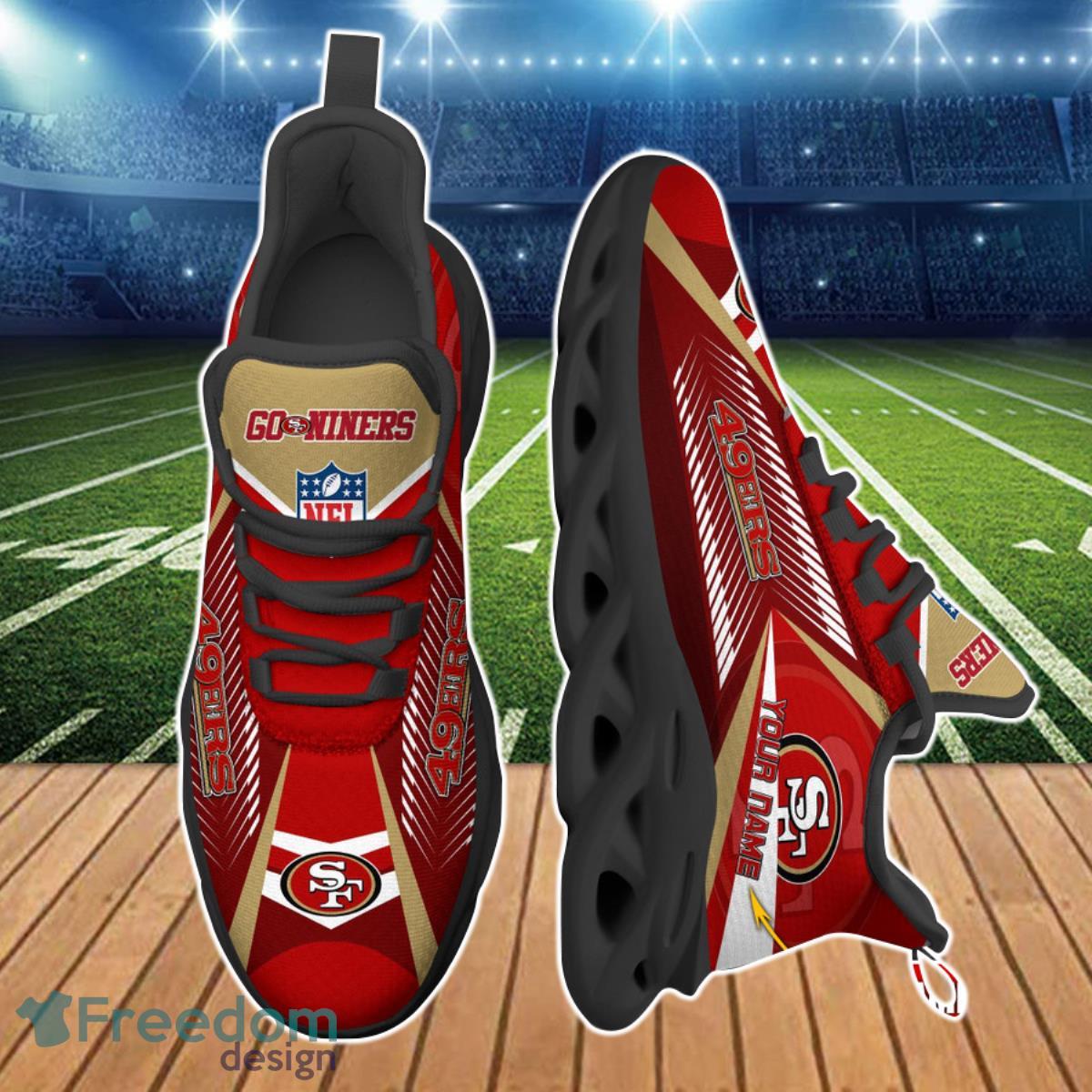 San Francisco 49ers NFL Max Soul Shoes Custom Name Best Gift For Fans Product Photo 2