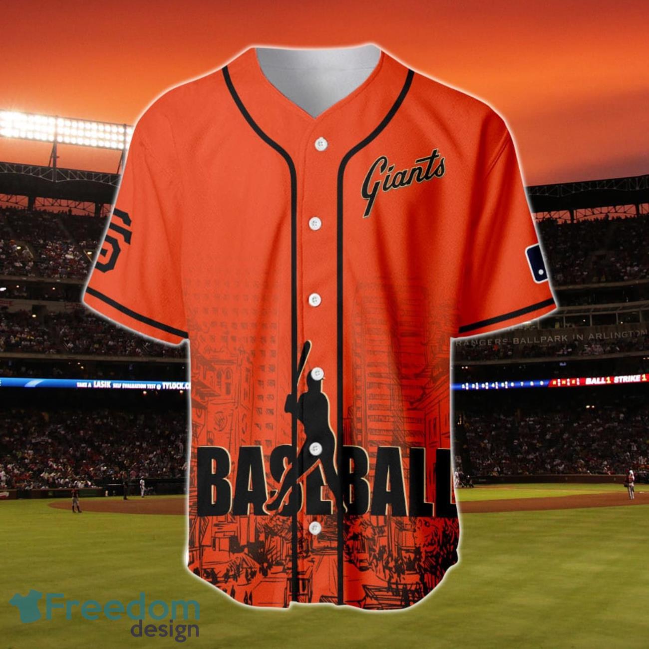 San Francisco Giants MLB Major League Baseball Custom Name & Number Baseball Jersey Product Photo 2