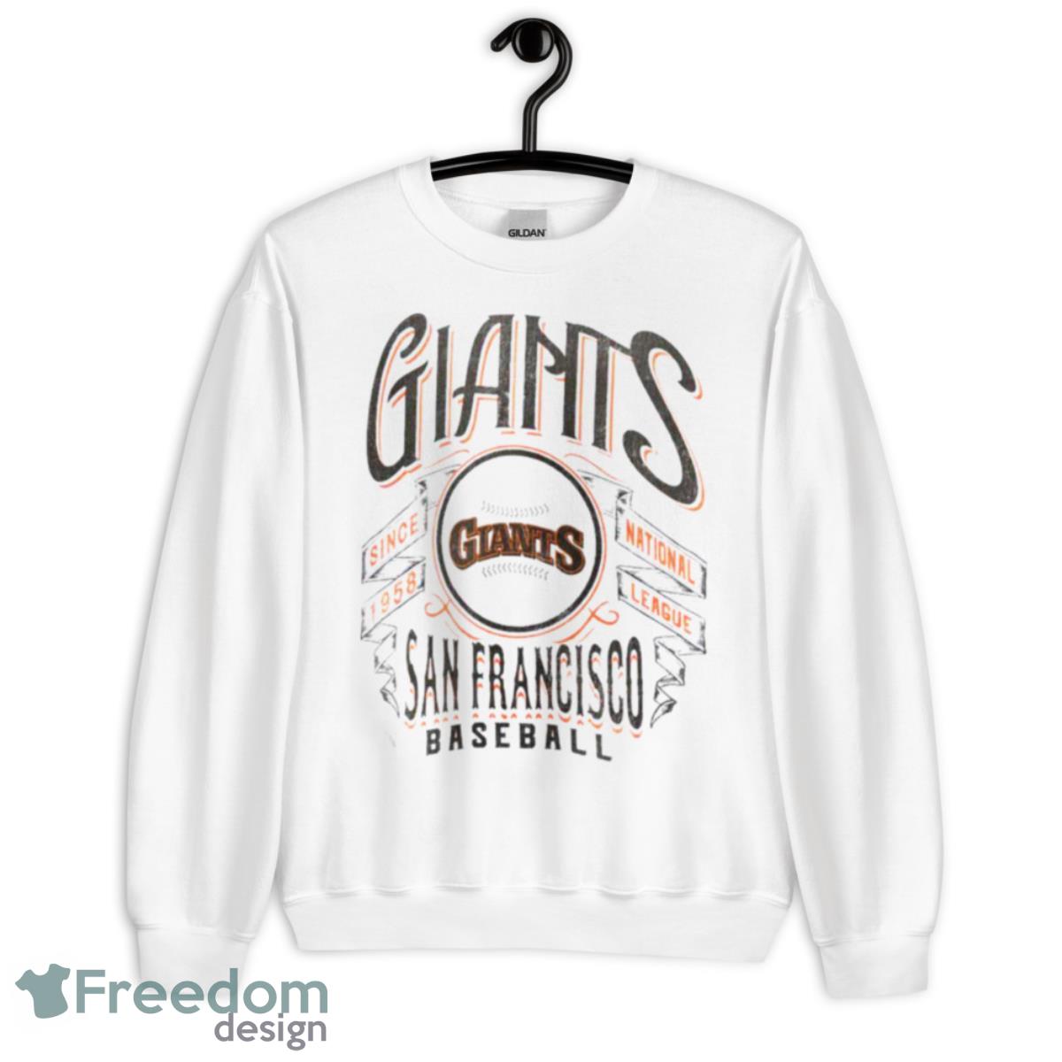 San Francisco Giants Rucker Collection Distressed Rock T Shirt - Unisex Heavy Blend Crewneck Sweatshirt