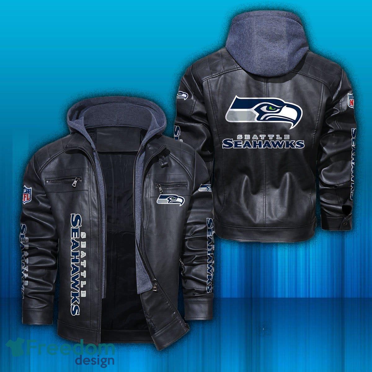 seahawks leather bomber jacket