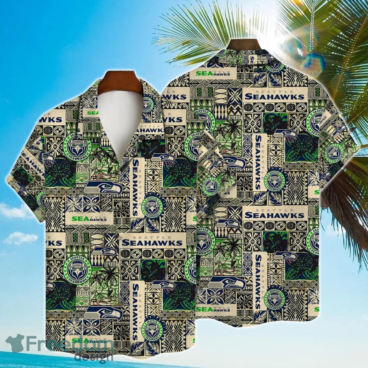 Seattle Seahawks Hawaiian Shirt And Short - Freedomdesign