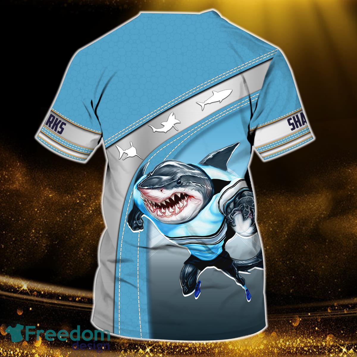 Shark Fans Personalized Name 3D Tshirt Product Photo 2