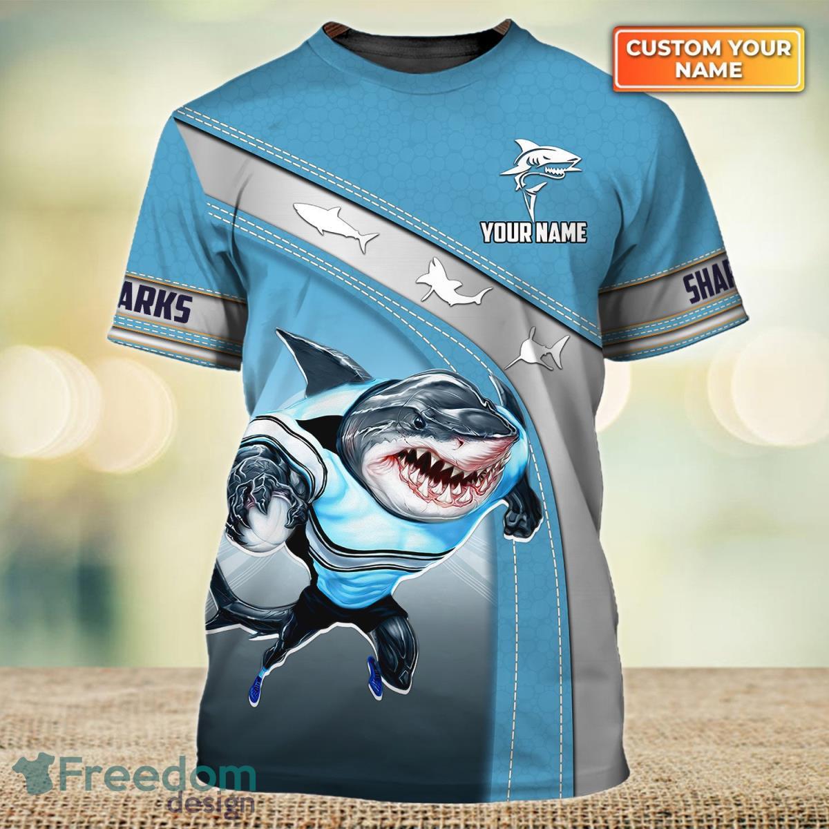 Shark Fans Personalized Name 3D Tshirt Product Photo 1