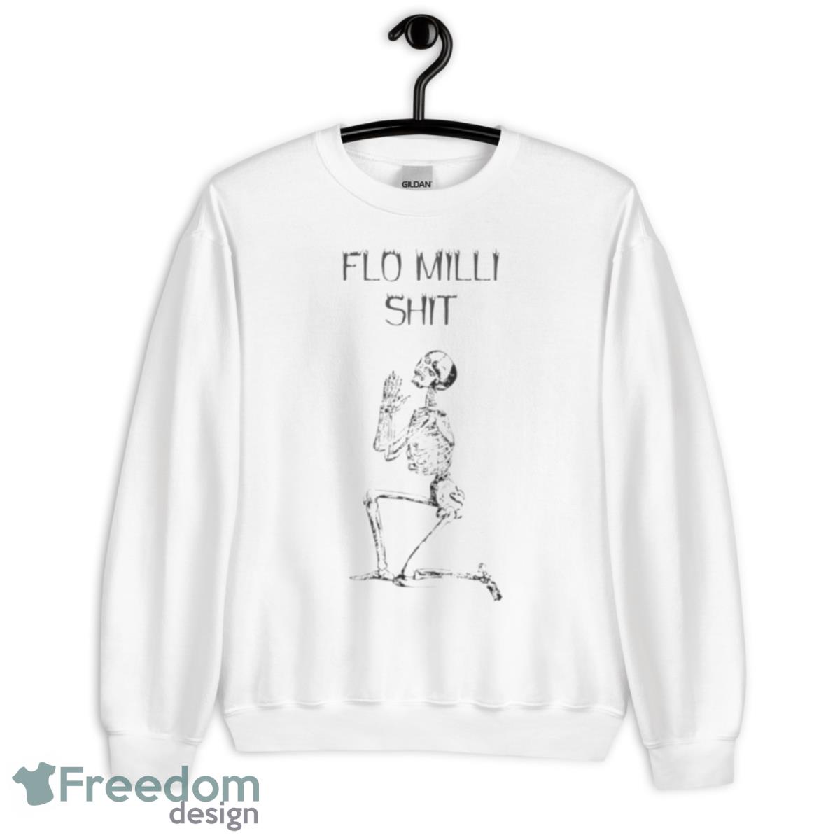 Shit Skeleton Praying Flo Milli Shirt - Unisex Heavy Blend Crewneck Sweatshirt