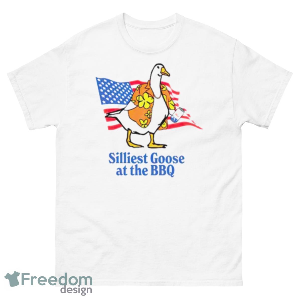 Silliest Goose at the BBQ USA flag shirt - 500 Men’s Classic Tee Gildan