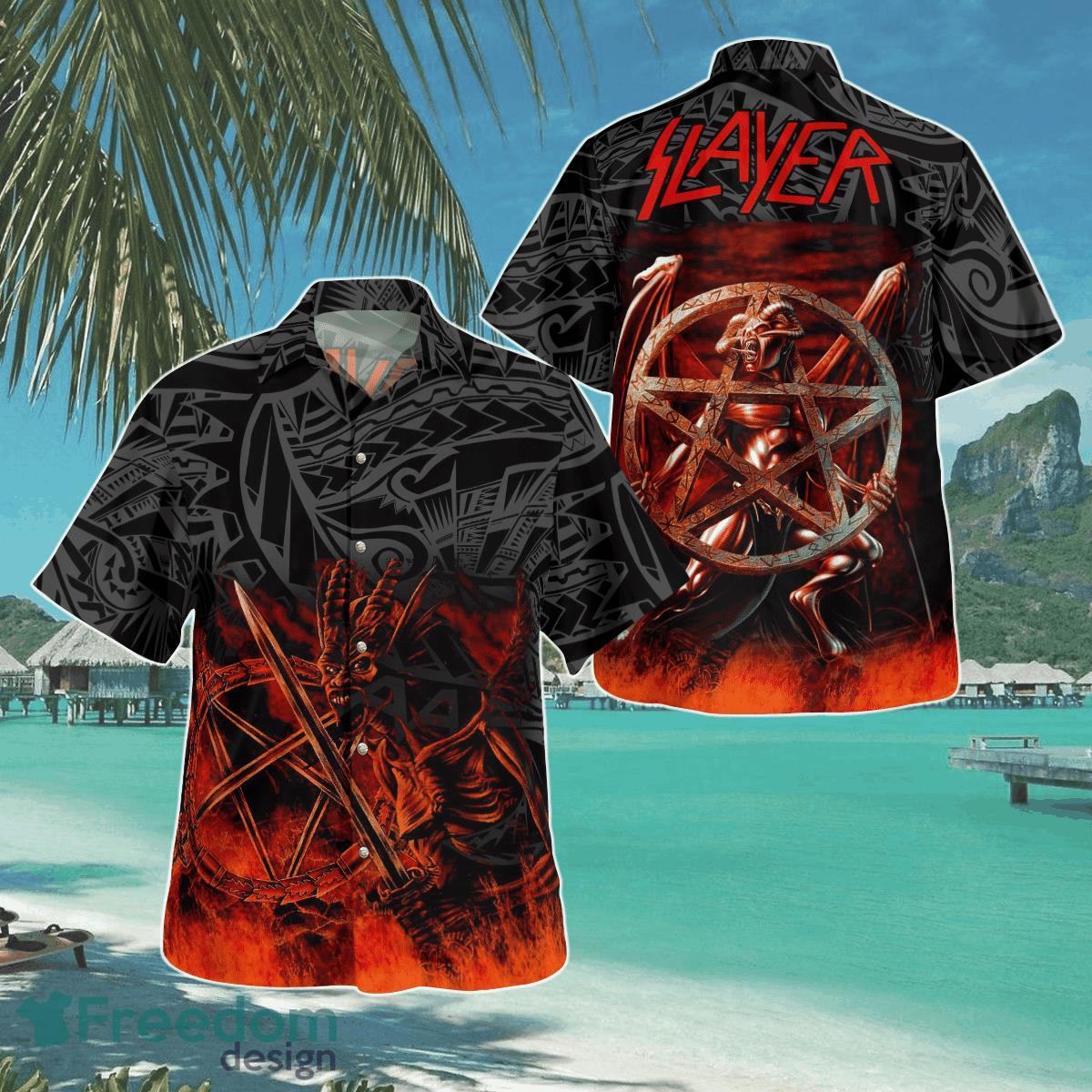 Slayer Band Aloha Tribal Tropical Hawaii Shirt Aloha Shirt For Men Women Product Photo 1