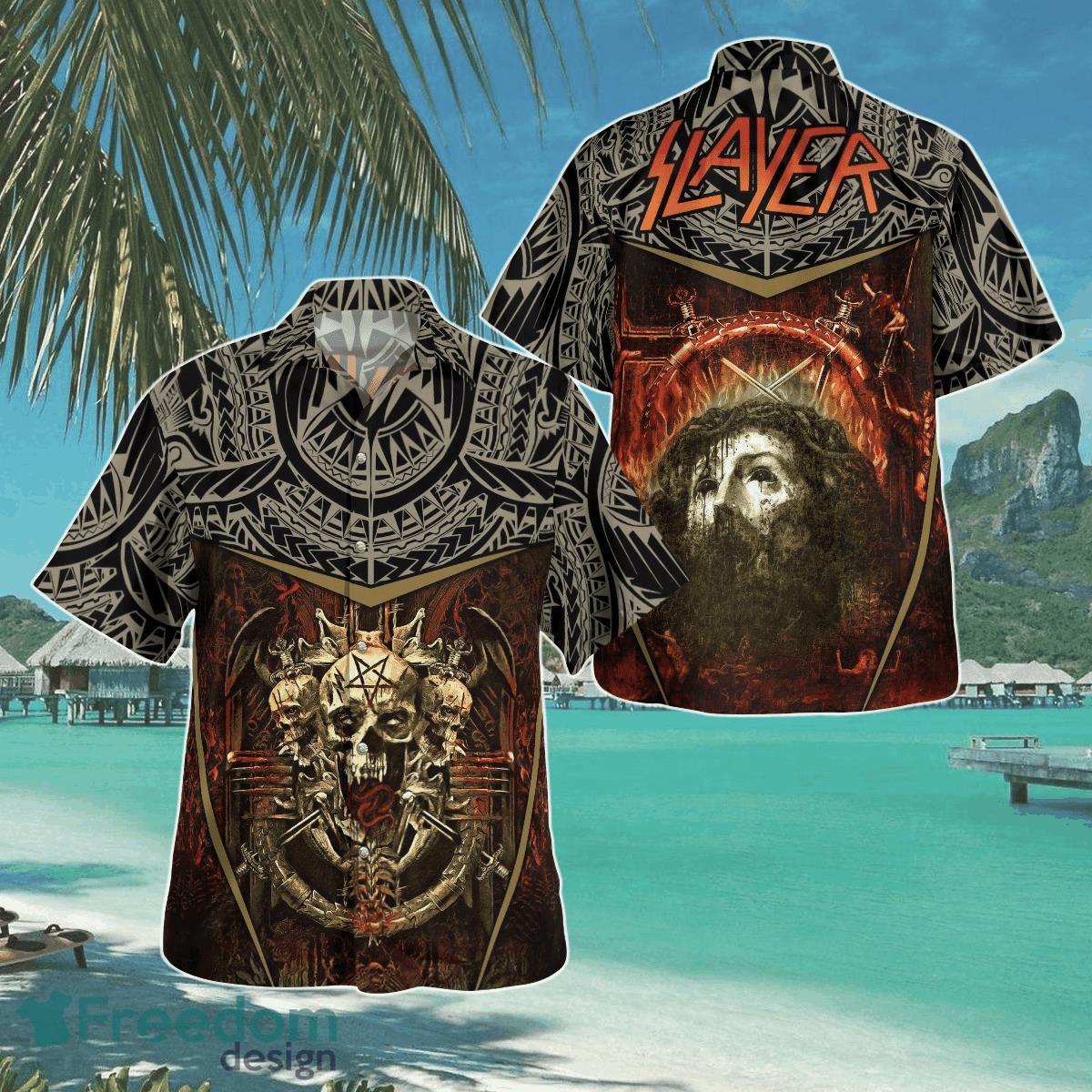 Slayer Tribal Hawaii Shirt Aloha Shirt For Men Women Product Photo 1