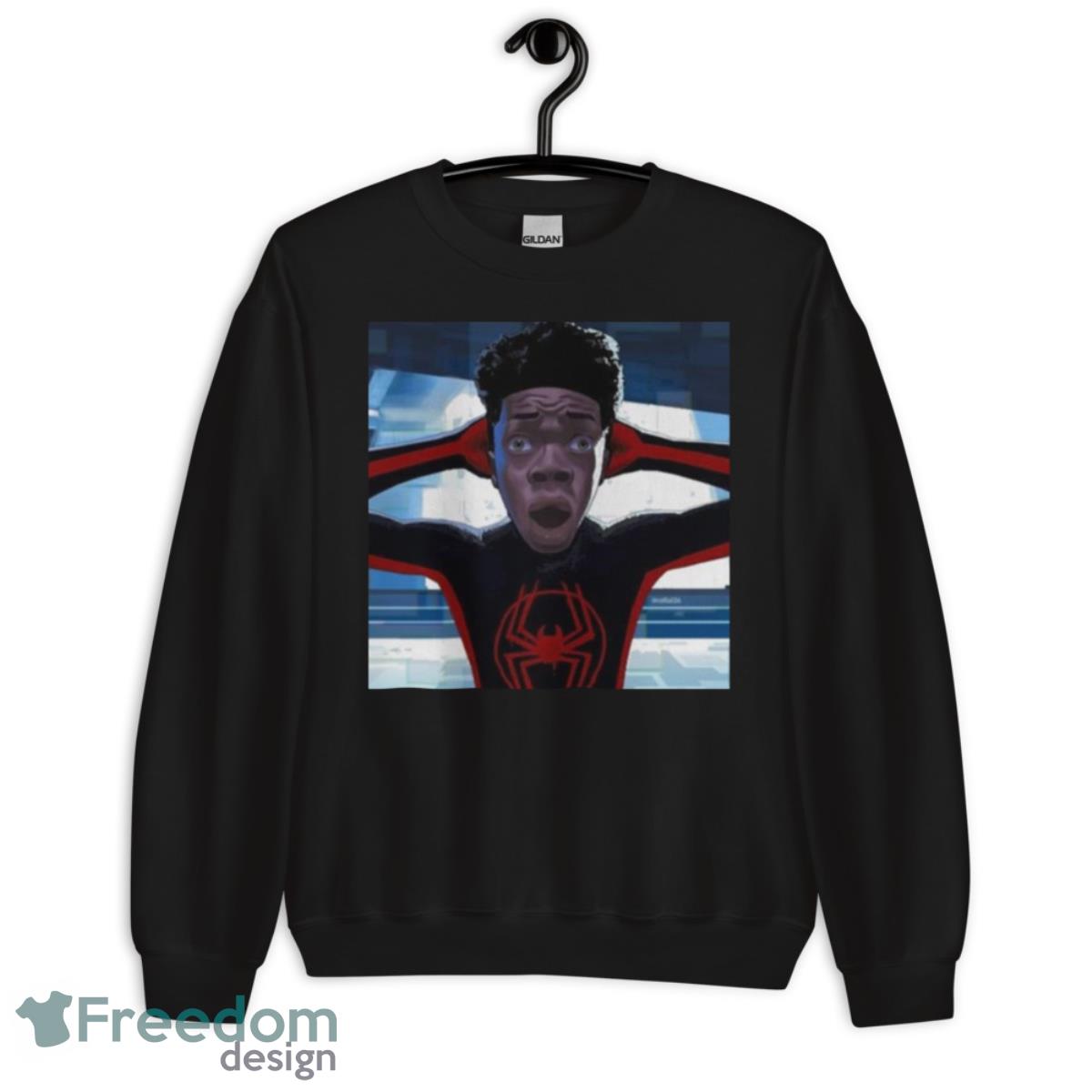 Spiderman Miles Morales When Kilometer Immorales Walks In T Shirt - Unisex Crewneck Sweatshirt Spiderman Miles Morales When Kilometer Immorales Walks In T Shirt - Unisex Crewneck Sweatshirt