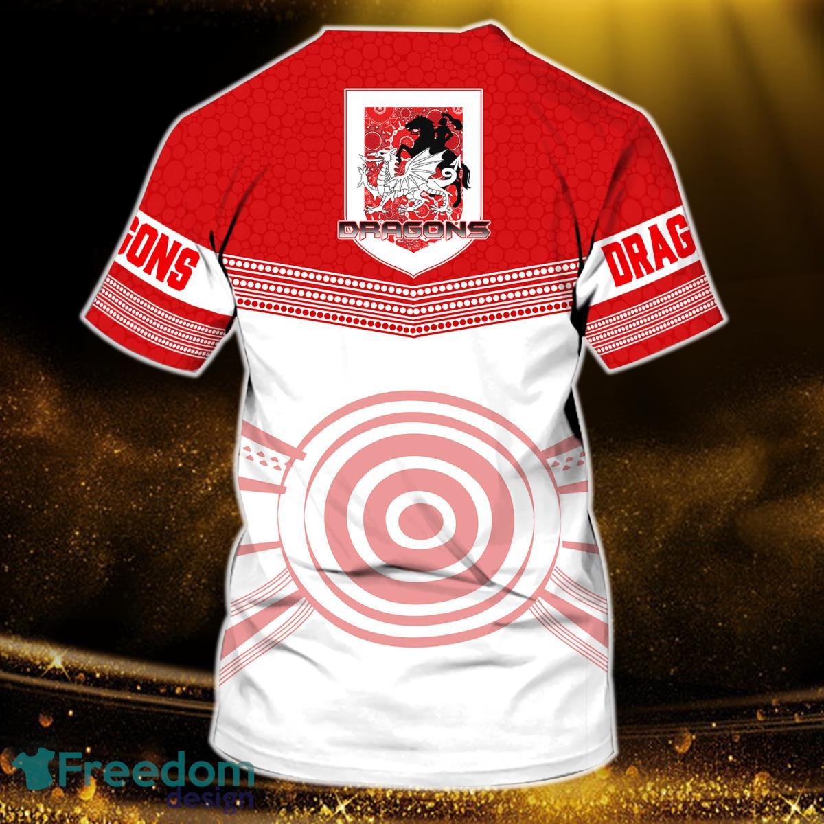 St George Illawarra Dragons NRL Personalized Name 3D Tshirt Product Photo 2