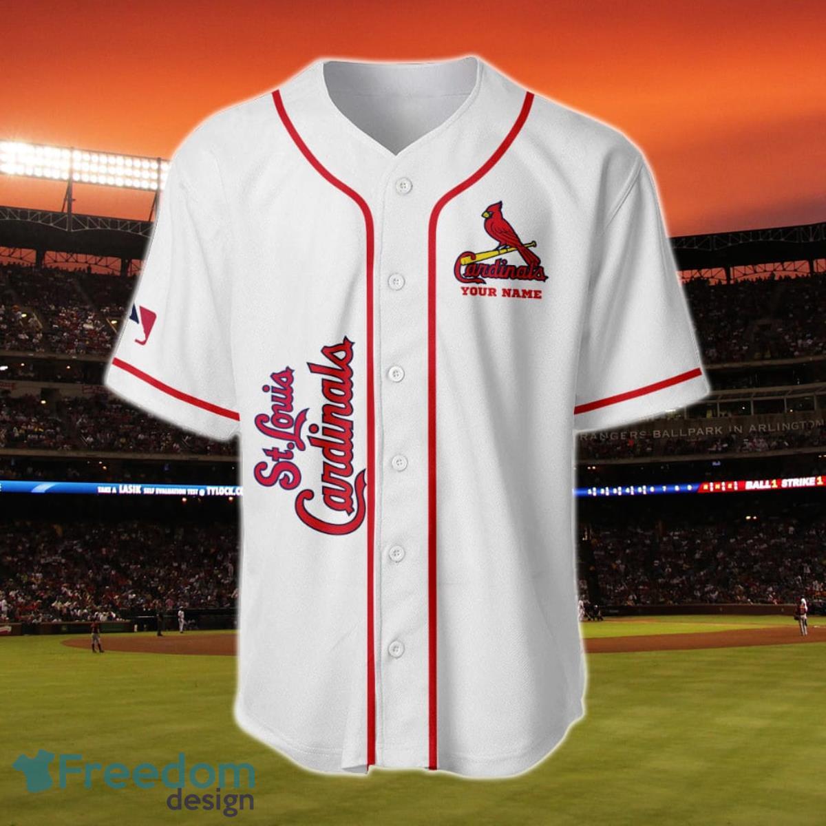 St. Louis Cardinals Major League Baseball Custom Name Baseball Jersey Product Photo 2