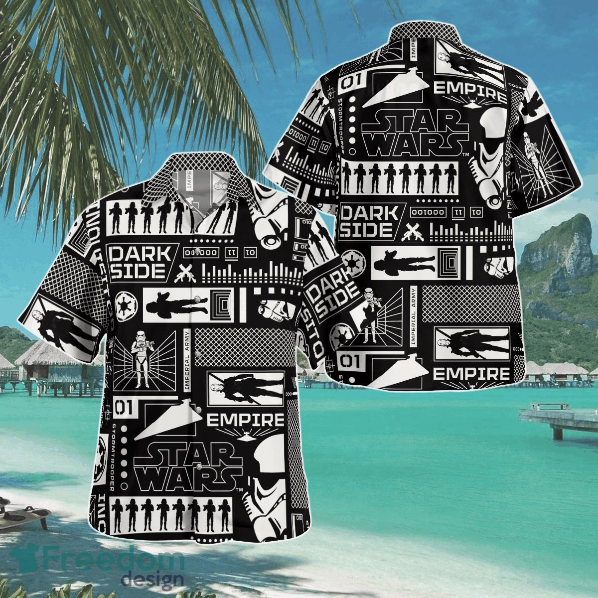 Beach Aloha Star Wars Movie R2D2 Robot Surfing Hawaiian Shirts