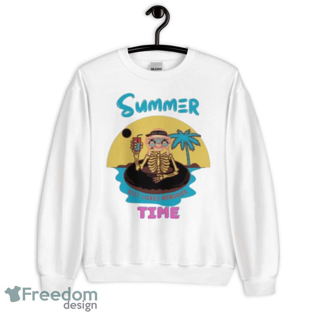 Summer Salt Licked Momories Time Skeleton Shirt - Unisex Heavy Blend Crewneck Sweatshirt