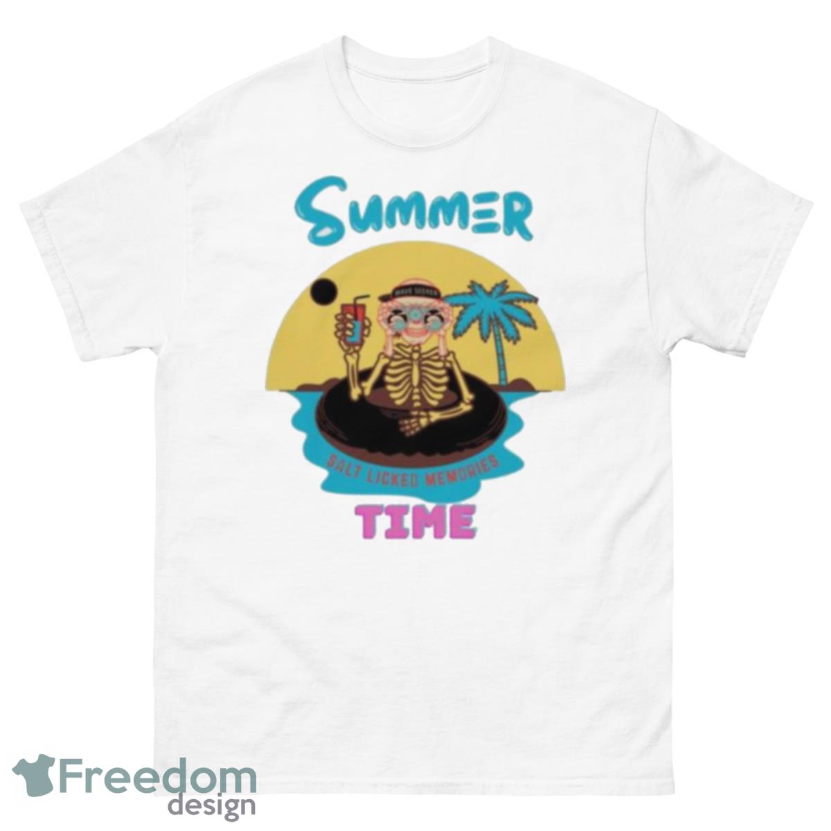 Summer Salt Licked Momories Time Skeleton Shirt - 500 Men’s Classic Tee Gildan