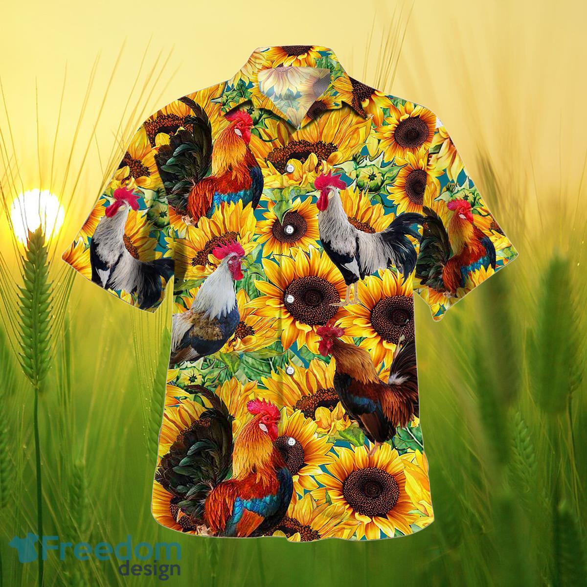 Sunflower Chicken All Printed 3D Hawaiian Shirt For Men Women Product Photo 2