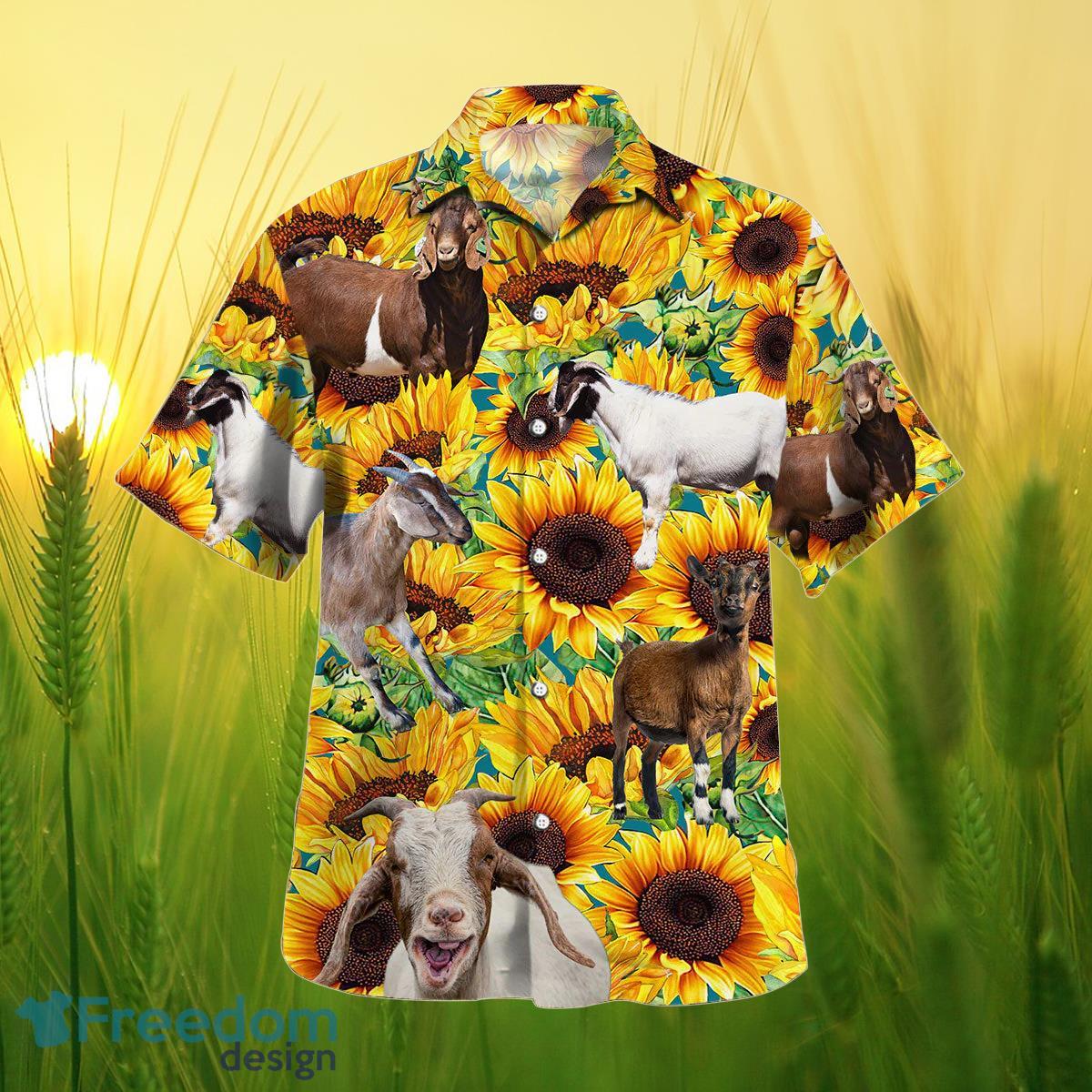 Sunflower Goat All Printed 3D Hawaiian Shirt For Men Women Product Photo 2