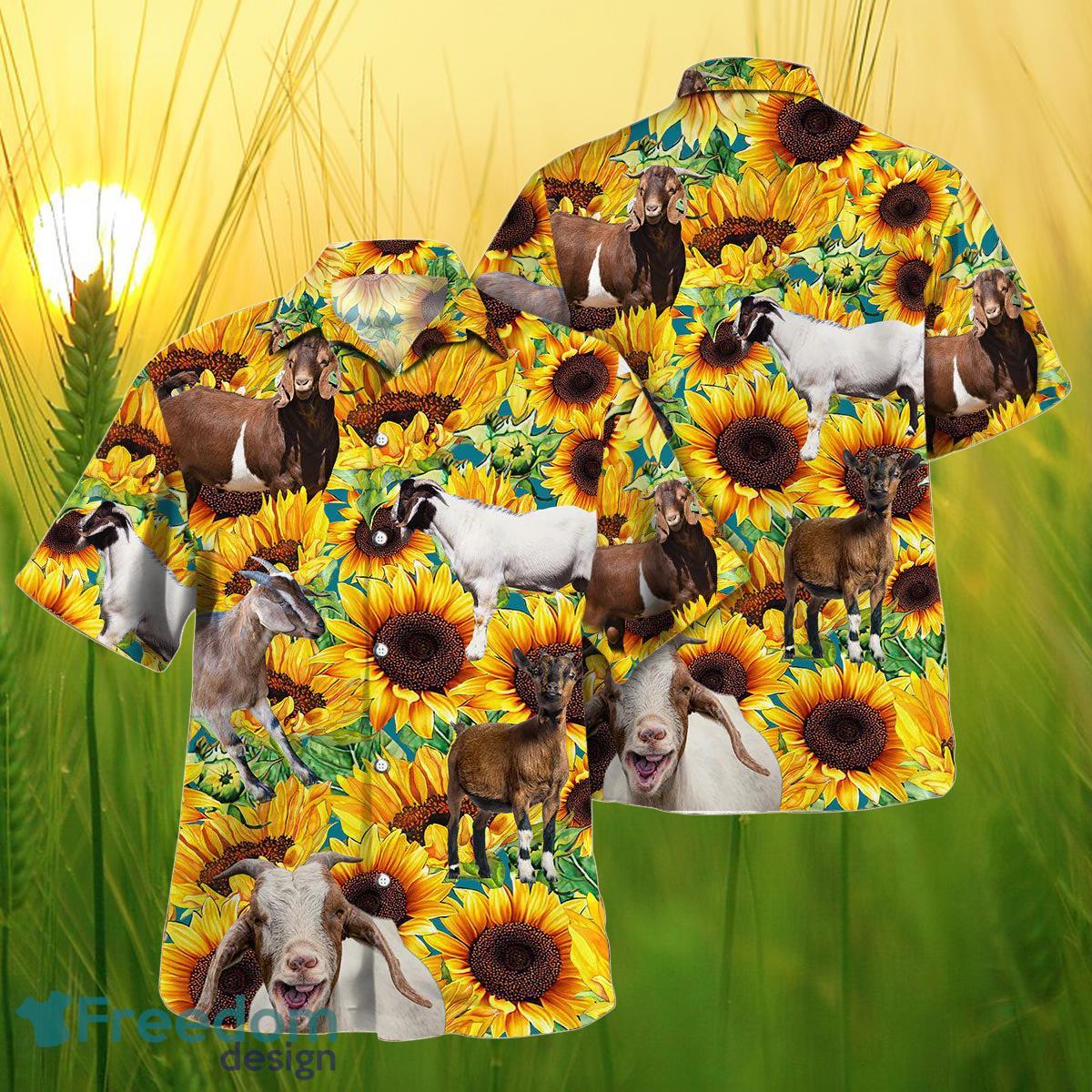 Sunflower Goat All Printed 3D Hawaiian Shirt For Men Women Product Photo 1